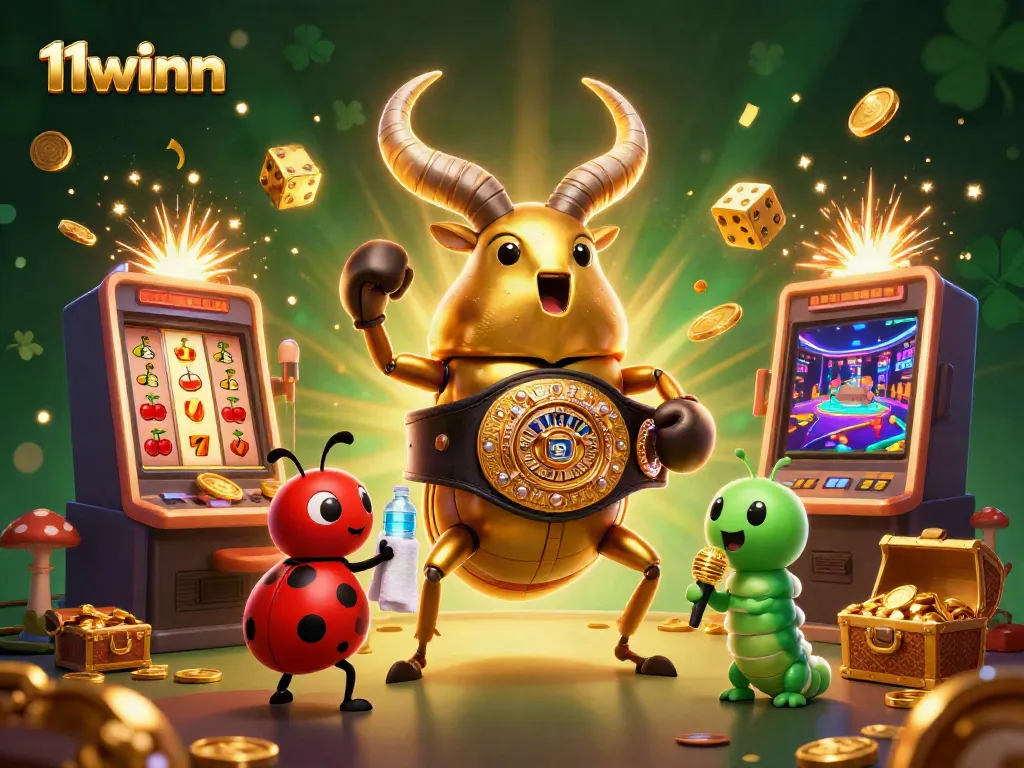 Engage with the thrilling atmosphere of 11winn's vibrant casino world featuring animated characters.