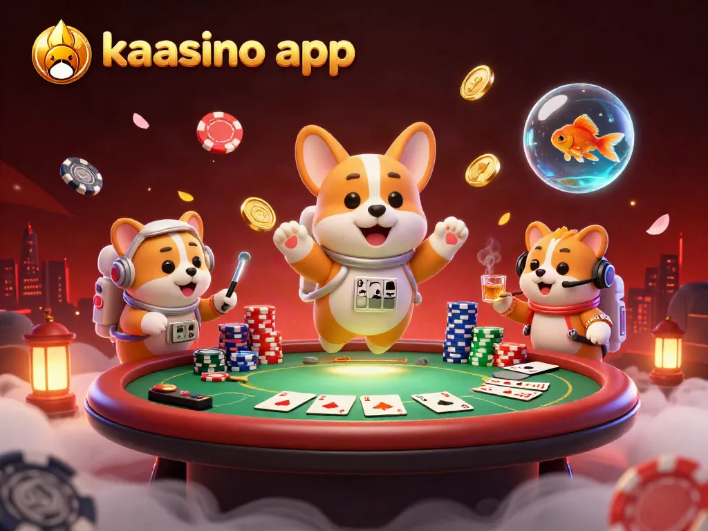 Experience the excitement of the kaasino app with a vibrant 3D illustration of a unique casino scene.